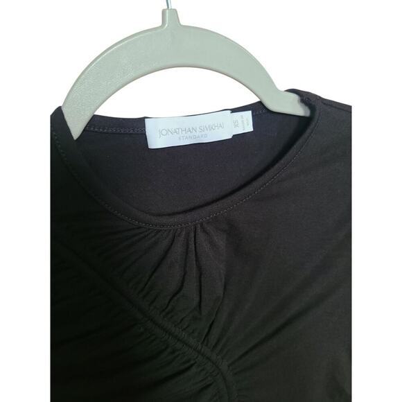 Johnathan Simkhai Standard Jesse Matte Jersey Ruched Crop Top Size XS - Picture 2 of 5